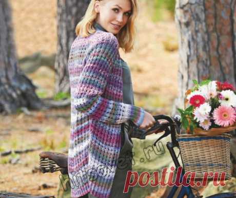 Модный летний жакет из секционной пряжи. Спицами. / Хитсовет