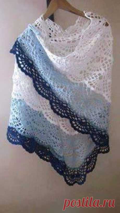 как я люблю этот узор вязания крючком, я в восторге от этой очаровательной и нежной шали видеть шаг за шагом