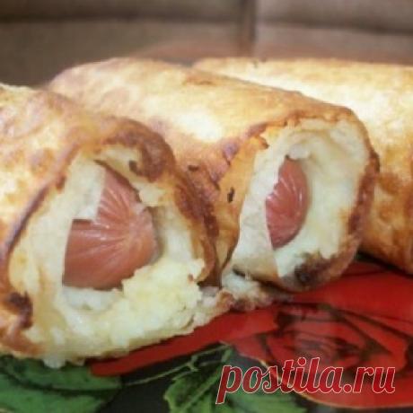 Оригинальные сосиски в картофельно-сырной «шубке» и хрустящей корочке из лаваша