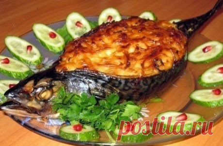Скумбрия, запеченная в духовке “Сливочная лодочка”