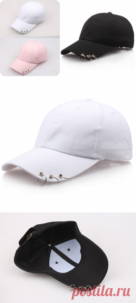 Кепка унисекс летняя хлопковая однотонная с пирсингом на козырьке - Аксессуары для одежды / СЮРПРАЙЗ