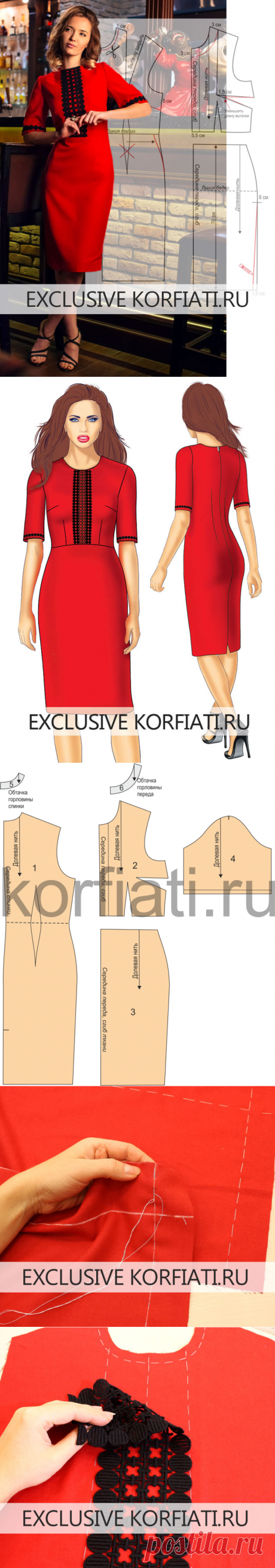 Выкройка платья с короткими рукавами