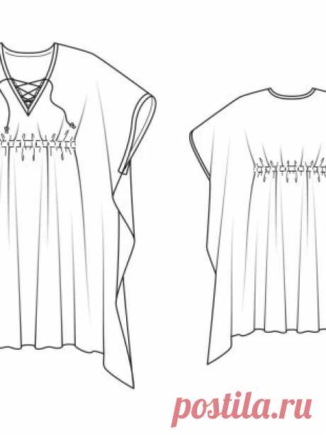 Платье свободного кроя с заниженными проймами - выкройка № 130 A из журнала 4/2015 Burda – выкройки платьев на Burdastyle.ru