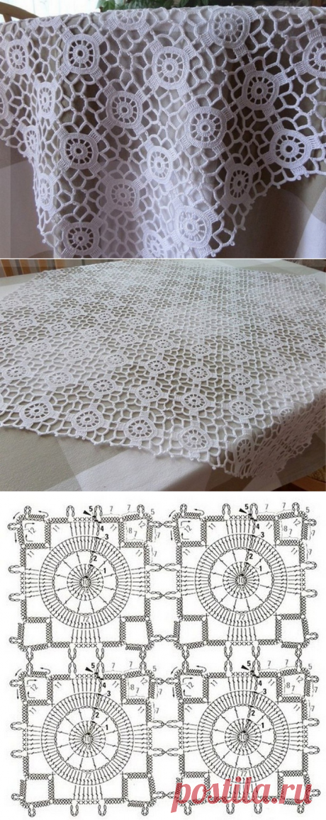 СКАТЕРТЬ КРЮЧКОМ