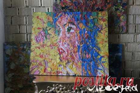 Картины Картина Творчество абстракционизм абстракция живопись | Картины, Живопись, Ассамбляж Картина Девушка с розой Любовь живопись маслом Екатерина Лебедева художник живопись экспрессионизм