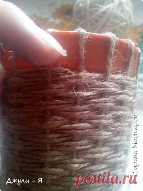 Плетение корзинки из шпагата для подарков к 8 марта. Мастер-класс