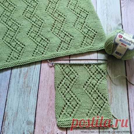 Ажурный узор для жакета
Автор: Всё вяжу_Надежда https://www.instagram.com/kost.nadya70/