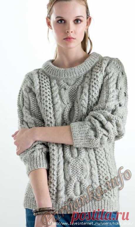 Пуловер спицами (ж) 16*125 Phildar №4807 с сайта "Парижанка"
