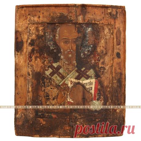 Древняя коллекционная икона «Святитель Николай Чудотворец». Россия XVII век. | иконы купить 1939.ru продажа старинных икон