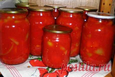 Лечо из болгарского перца с помидорами на зиму — рецепт без уксуса и масла