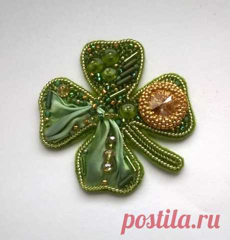 Мастер-класс по созданию броши «Клевер удачи» - Ярмарка Мастеров - ручная работа, handmade