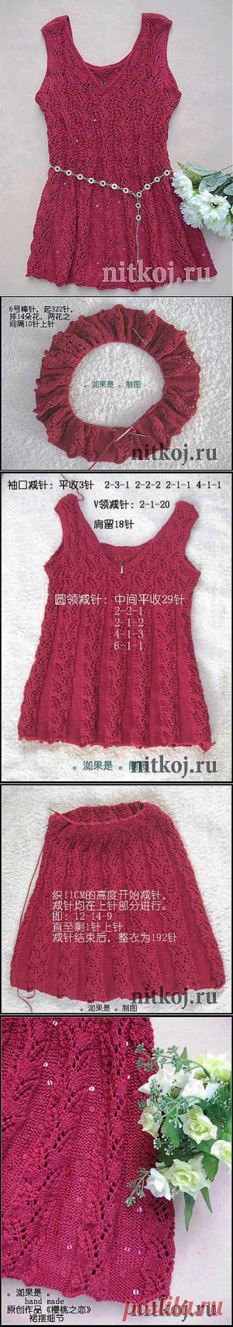 Туника спицами ажурным узором » Ниткой - вязаные вещи для вашего дома, вязание крючком, вязание спицами, схемы вязания