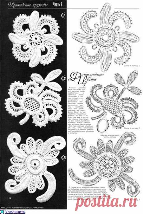 ИРЛАНДСКОЕ КРУЖЕВО: НОВЫЕ ФАНТАЗИЙНЫЕ ЦВЕТЫ.