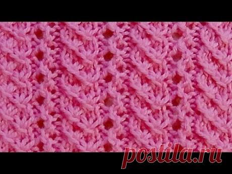 Узор из дорожек Вязание спицами Видеоурок 249