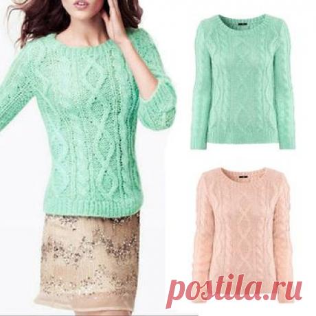 Бесплатная доставка 2013 Горячие Продажа Женщины с длинным рукавом Монетный двор Розовый пуловер вязание крючком Hollow Трикотаж О образным вырезом жаккардовые свитера 9883, принадлежащий категории Пуловеры и относящийся к Одежда и аксессуары на сайте AliExpress.com