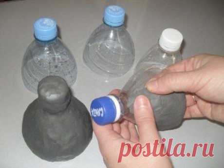 слепи куклу из бутылки