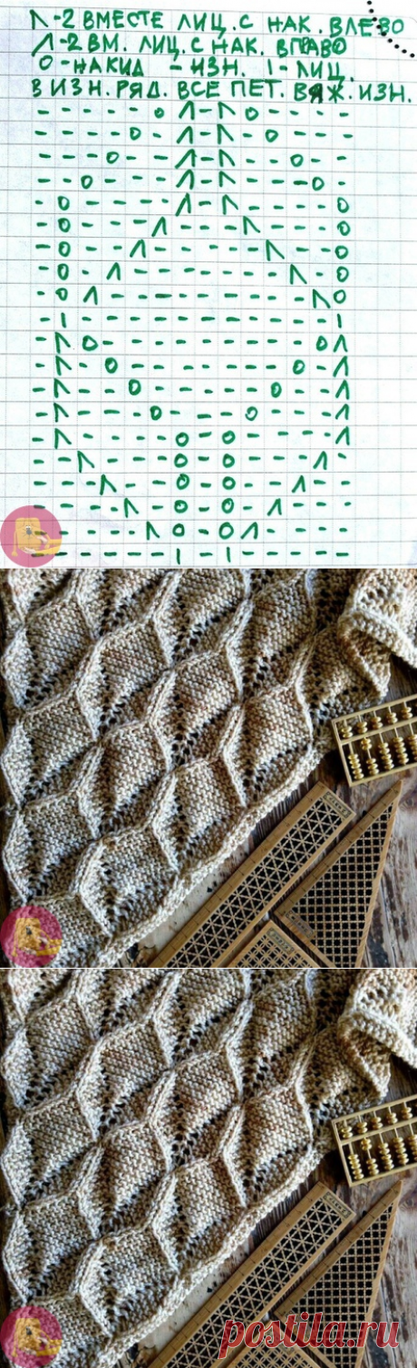 Узор спицами просто незабываемый — Сделай сам, идеи для творчества - DIY Ideas