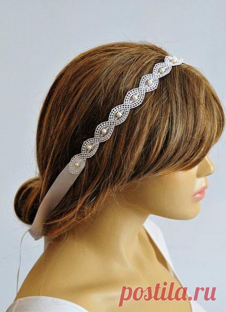 Fancy - Bridal Headband, Weddings, lace wedding headband, hair accessory, Bridal Headpiece, pearl, etsy wedding, fashion wedding, gift