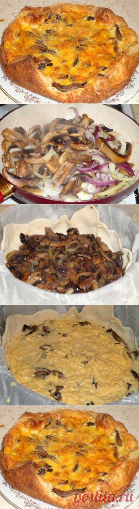 Открытый пирог с курицей и грибами - пошаговый кулинарный рецепт на Повар.ру