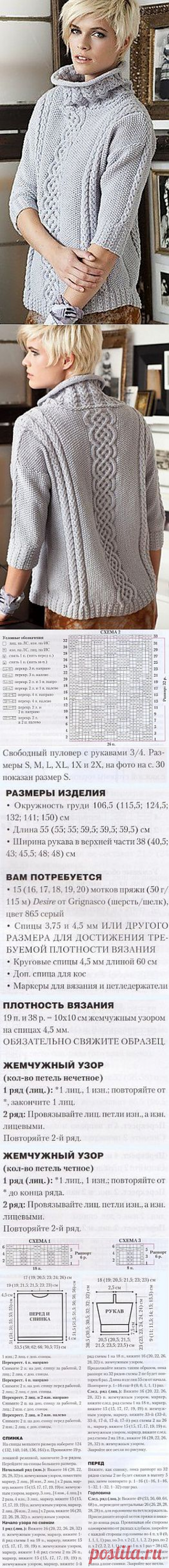 Вязание свитера спицами