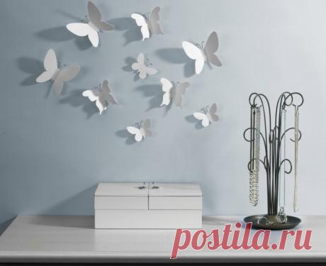 Бабочки из бумаги на стену