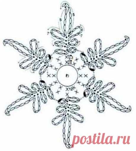 Image: Маленькие снежинки крючком - схемы | АЖУР - схемы узоров Found on Google from azhyr.ru