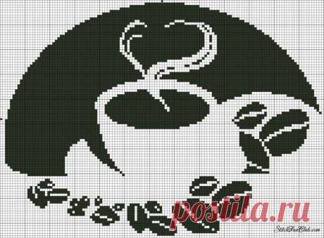 вышивка чашка кофе монохром: 503 изображения найдено в Яндекс.Картинках