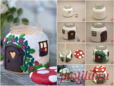 подсвечник из баночки