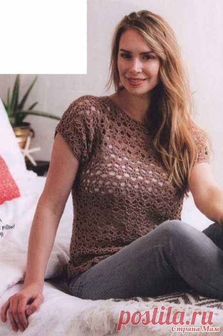 . Ажурная кофточка. Свяжите к лету простую ажурную кофточку крючком. Схема узора прилагается. Пряжу и номер крючка подберите по своему усмотрению. https://www.liveinternet.ru