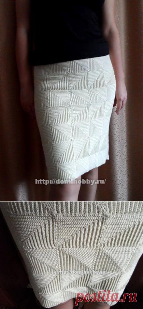 Юбка крючком в технике пэчворк
