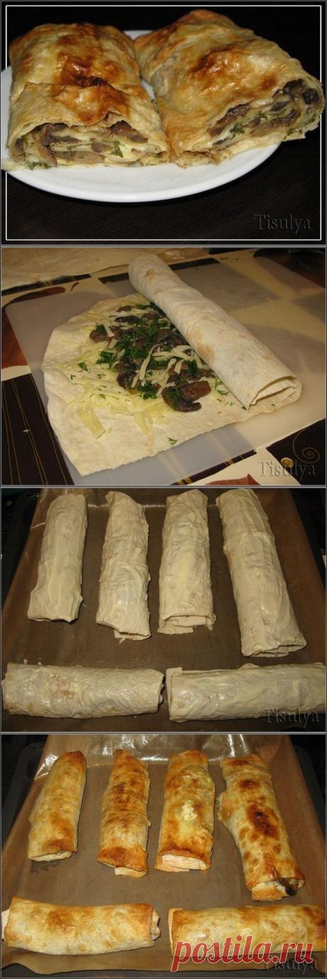 Грибной рулет из лаваша | Готовим вместе