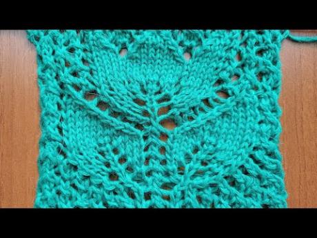 Красивейший узор "Лилия" спицами. Схемы узоров спицами. Вязание спицами. Knitting pattern "Lily".