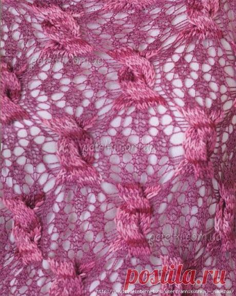 Очень красивый ажурный узор спицами