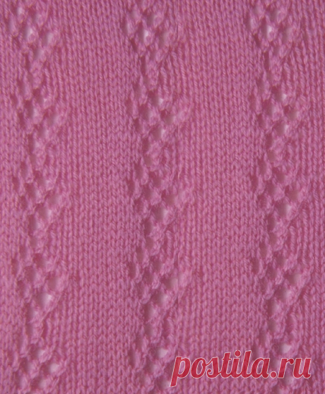 Дорожки из ажурных ромбов Дорожки из ажурных ромбов можно использовать в сочетании с лицевой гладью, чтобы акцентировать внимание на деталях модели. Число петель кратно 12 + 2 кромочные. Каждый ряд начинать и заканчивать 1 кромочной...