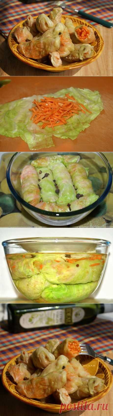 Кислые закусочные голубцы с морковью | Кошкин дом