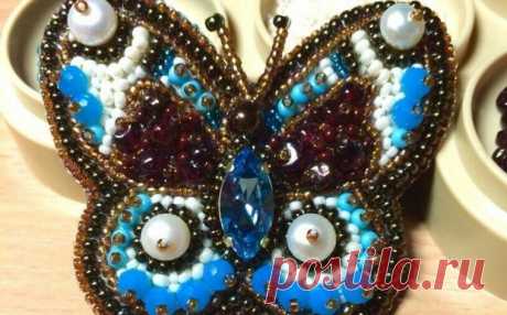 ВЫШИВКА ИЗ ФЕТРА, БИСЕРА СХЕМЫ БРОШИ «БАБОЧКА» И МАСТЕР-КЛАСС | Золотое рукоделие | Яндекс Дзен