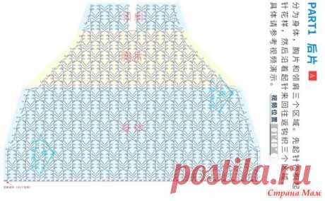 Расклешенный свитер с рукавами реглан. - Все в ажуре... (вязание крючком) - Страна Мам