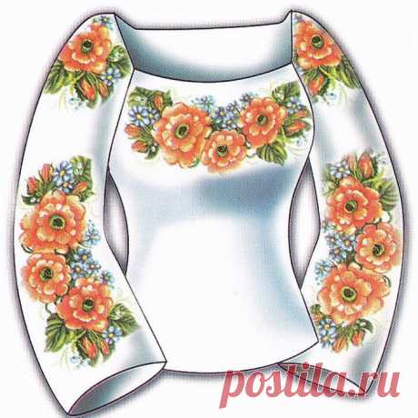 Вышиванка - розы. незабудки.