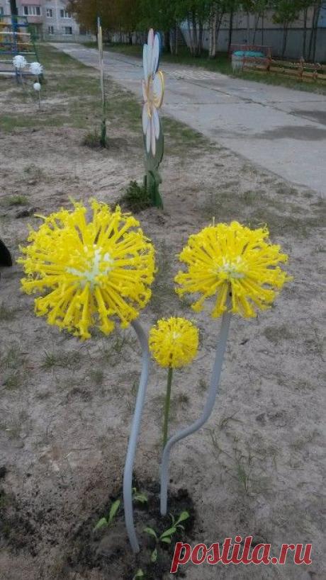 Мастер-класс «Одуванчик» для украшения летнего участка - Для воспитателей детских садов - Маам.ру