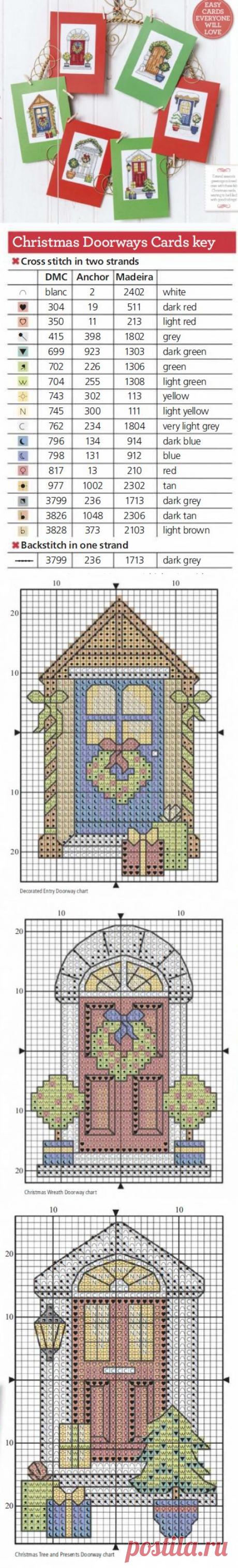 Вышиваем открытки к новому году
