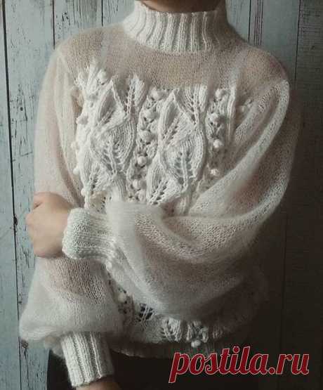 Вязаная тишина: белый свитер как формула зимнего спокойствия. | Жанна Рыбкина | Дзен