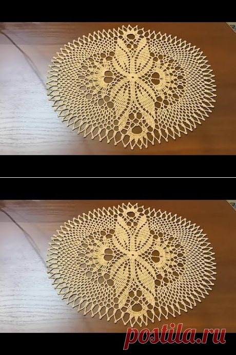 Овальная, ажурная салфетка крючком. 1Часть. - YouTube