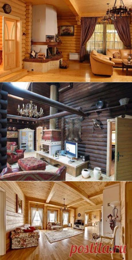 Интерьер деревянной дачи. Стили оформления. Фото