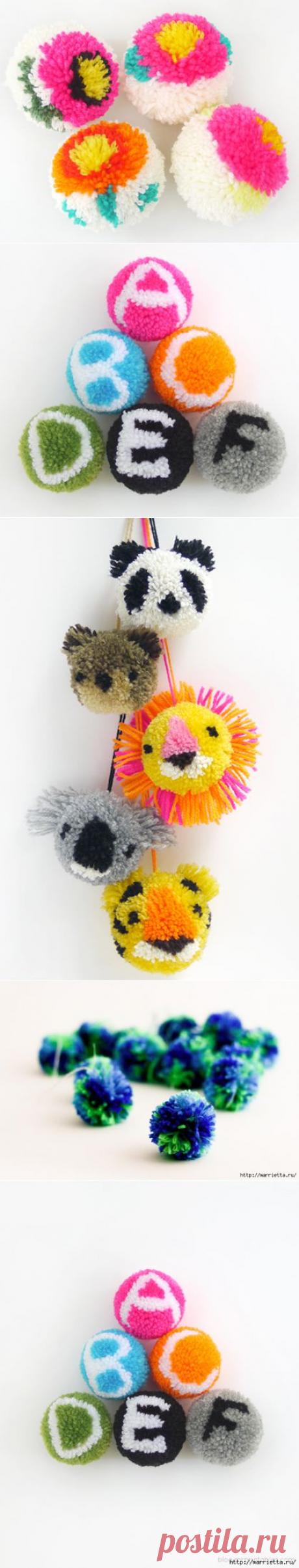 Веселые цветочные помпоны. Много идей | Самоделкино