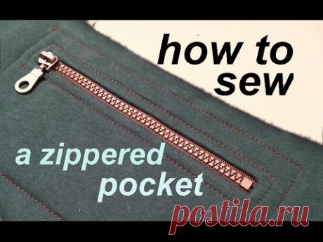 DIY ✂ How to sew a zippered pocked ✂ Jak uszyć kieszonkę na zamek