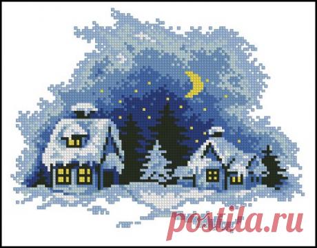 Вышивка крестом схемы домики крылечки смотреть