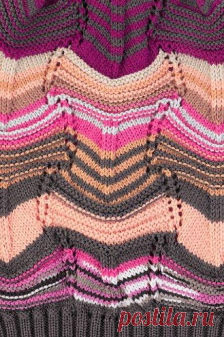 Вяжем из остатков пряжи. Узоры Миссони спицами. .