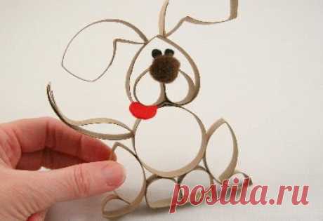 Творчество с детьми. Фигурки животных из трубочек от бумажных полотенец или туалетной бумаги.