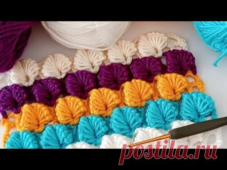 AMAZING❗ Easy crochet puf knitting pattern with leftover threads 💯 Crochet stitch