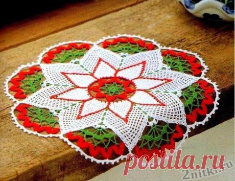Цветная салфетка крючком — Две нитки